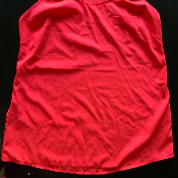 Braid shoulder red tank top - Picture 6 of 7